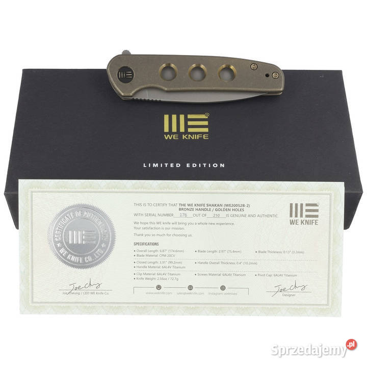 Nóż składany WE Knife Shakan LE No 176210 Bronze Warszawa