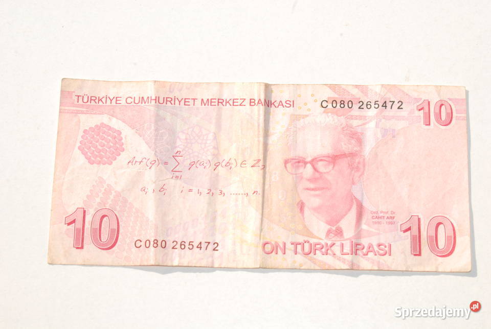 Stary banknot 10 lira Turcja 2009 ser C080 sprzedam