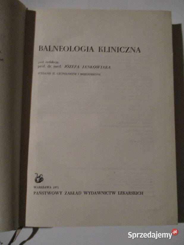 Balneologia kliniczna Jankowiak medycyna, nauki medyczne łódzkie Łódź