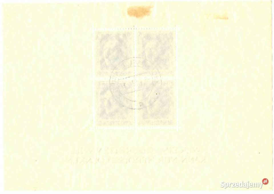 TRZECIA RZESZA 1937blok 7kasowany WYSYŁKA