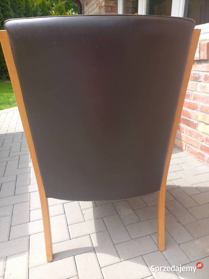 Fotele drewniane ze skórzaną tapicerką 4 Fotel sprzedam