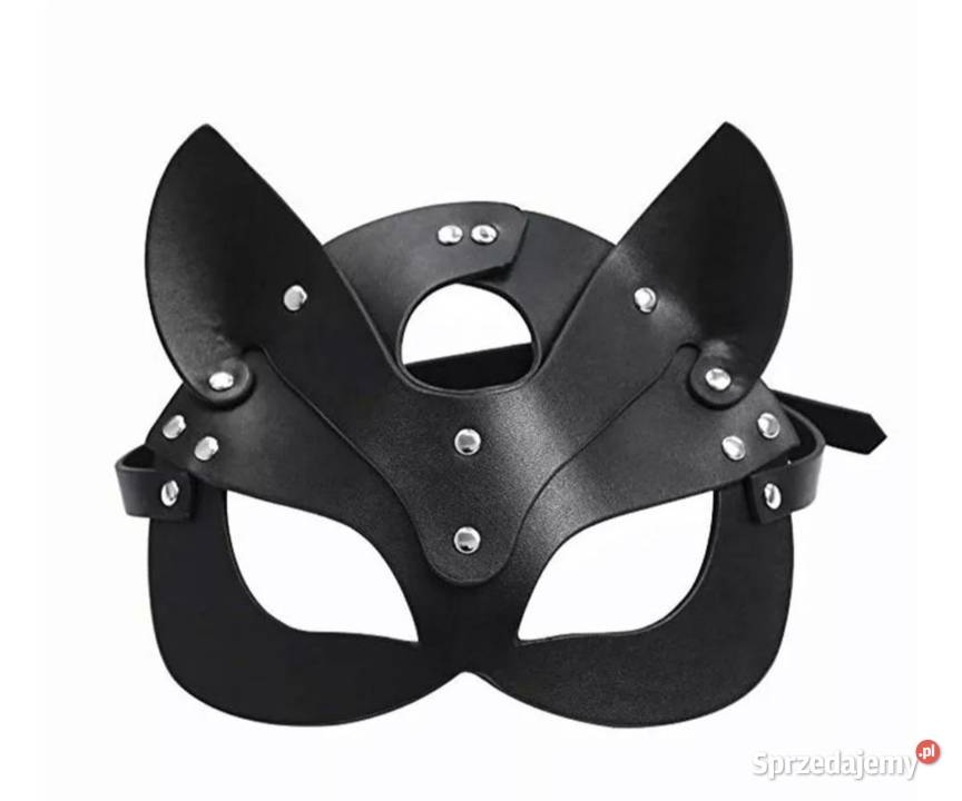 Maska kot skórzana halloween nowa