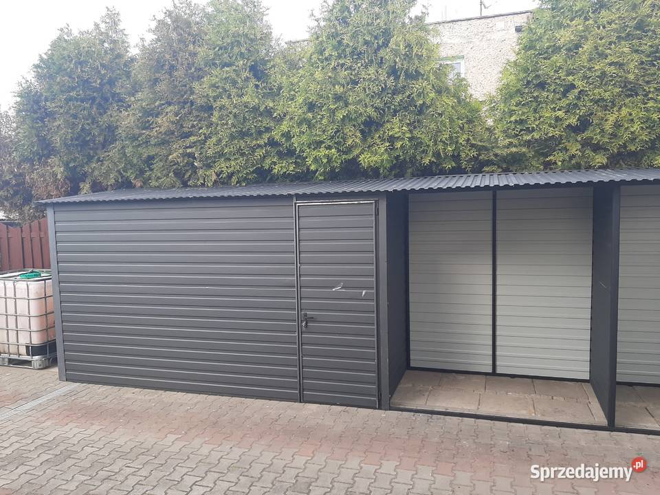 Garaż Blaszany GRAFITOWY Wiata Śmietnikowa Żegocina