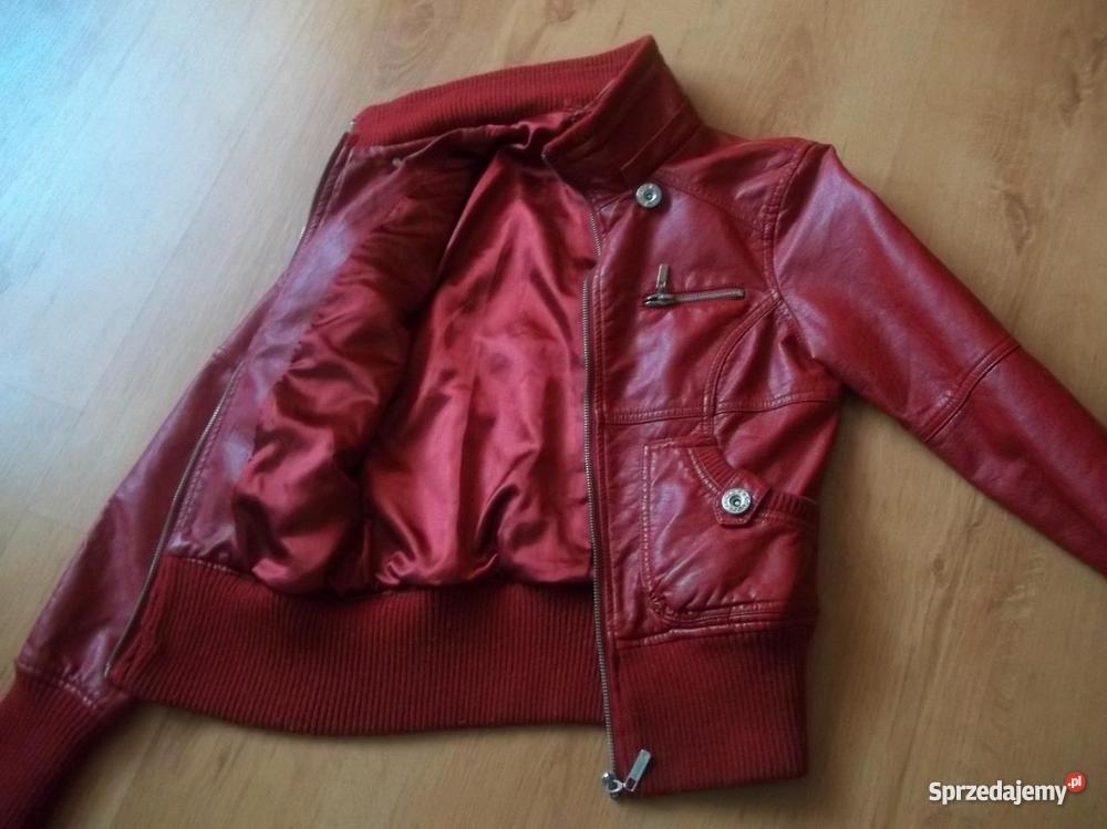 Skórzana kurtka FISHBONE XS czerwony Słupsk sprzedam