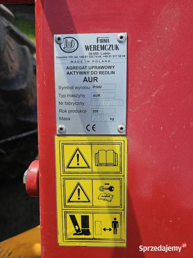 Redliniarka Weremczuk Agregat uprawowy do redlin małopolskie Iwanowice Włościańskie