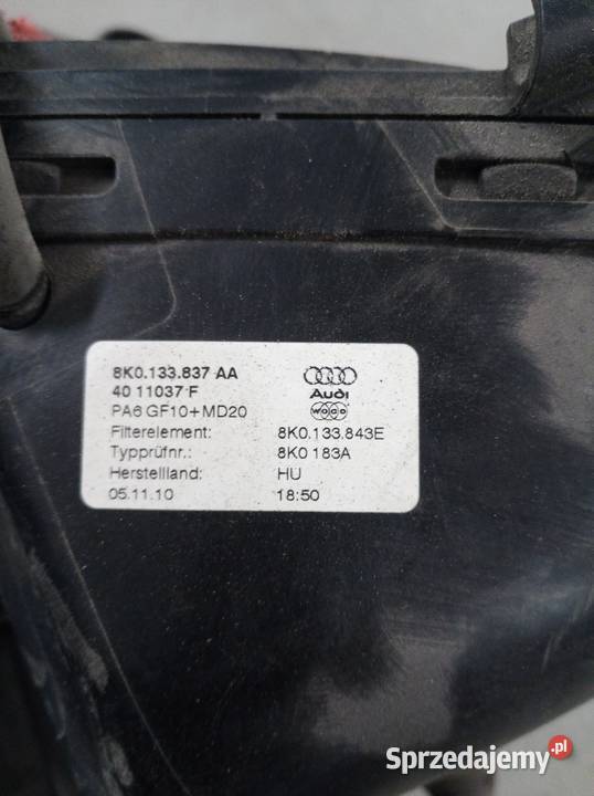 Obudowa filtra powietrza Audi 8K0133837AA Filtry Łuków sprzedam