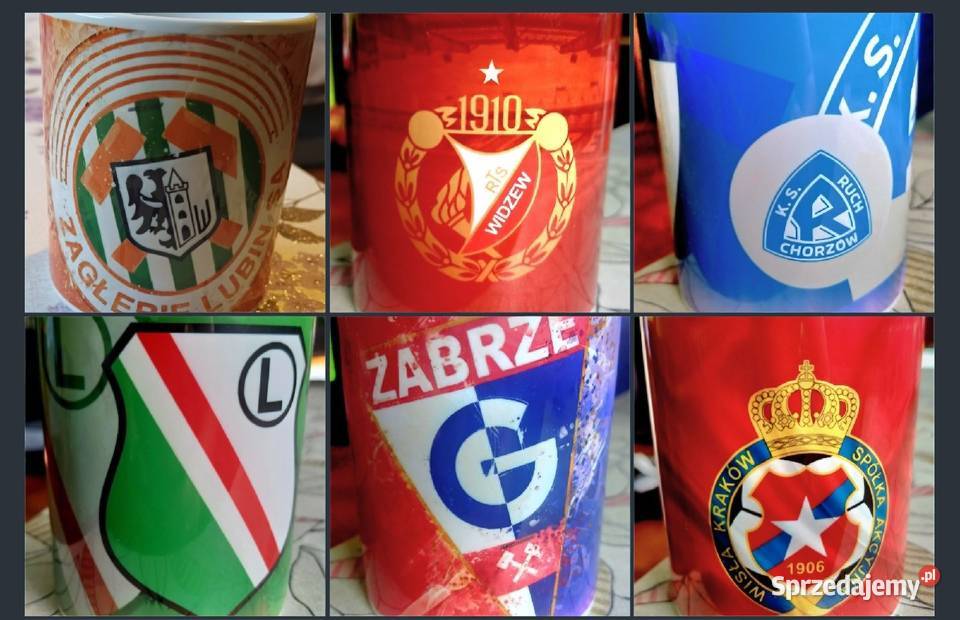 Zestaw prezentowy kibica Ekstraklasa 6 kubków mazowieckie sprzedam