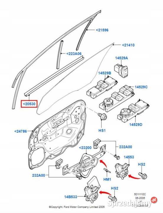 LISTWA ZGARNIAJĄCA PRAWY PRZÓD FORD FOCUS C