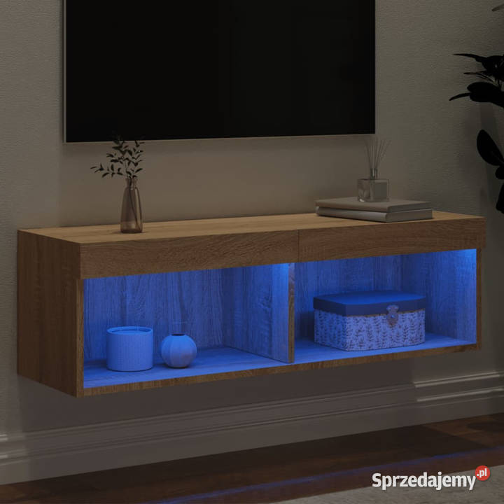 Szafka pod TV z oświetleniem LED dąb sonoma Warszawa