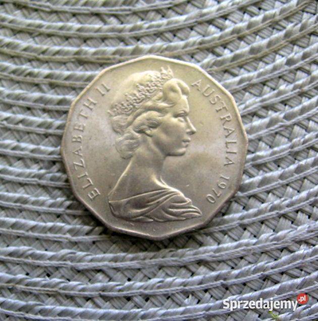 Australia 50 Cent 1970r Kapitan Cook Ładna Kalisz