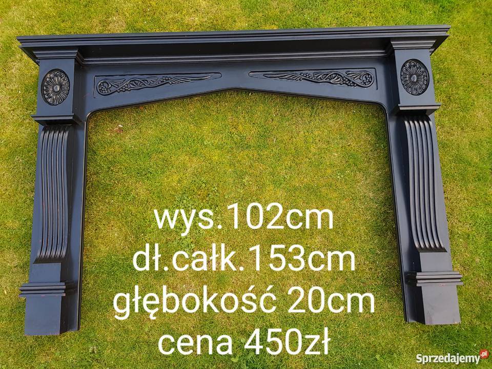 Portal kominkowy obudowa kominka atrapa kominka odcienie brązowego dolnośląskie Nadolice Wielkie