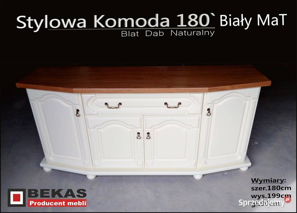 Prześliczna Stylowa Biała Komoda 2D2S FloT Dąb 50cm mazowieckie Piastów