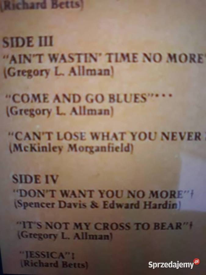 Archiwum blues rocka ALLMAN BROTHERS BAND 19762 sprzedam