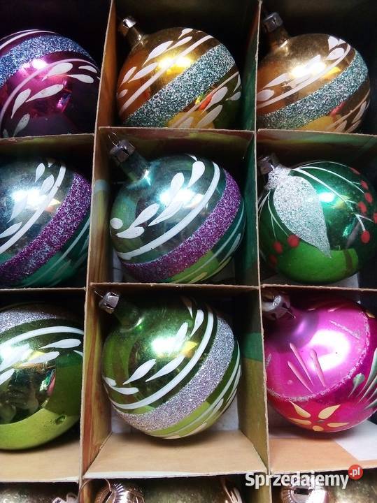 szklane stare bombki vintage PRL śląskie