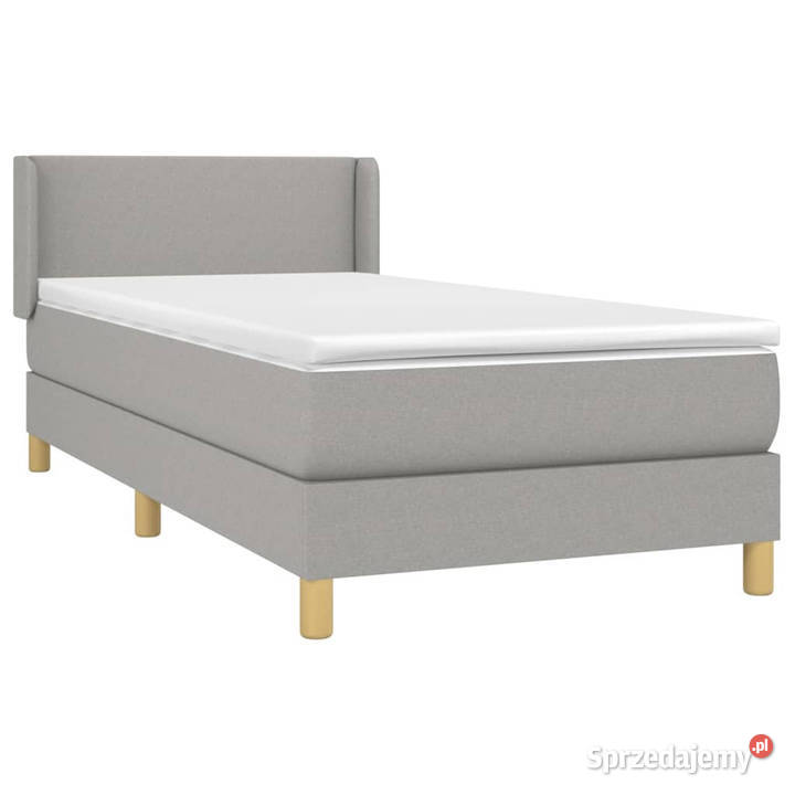 Łóżko kontynentalne z materacem jasnoszare 88cm mazowieckie