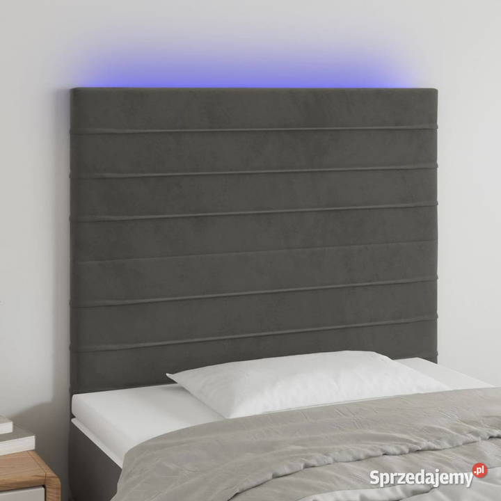 Zagłówek do łóżka z LED ciemnoszary 90x5x118128 Warszawa