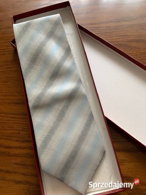 Krawat szarobłękitny Franco Feruzzi w paski Dla mężczyzn sprzedam