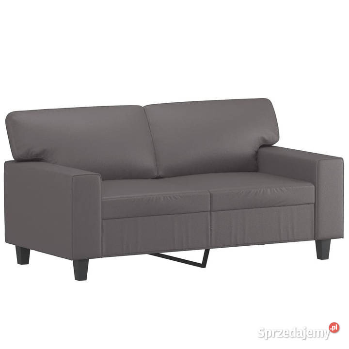 2osobowa sofa z poduszkami szara 120 sztuczna Sofy i kanapy mazowieckie Warszawa