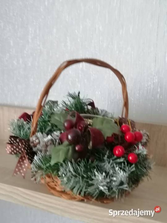 Stroik świąteczny z naturalnej szyszki z świecą Katowice