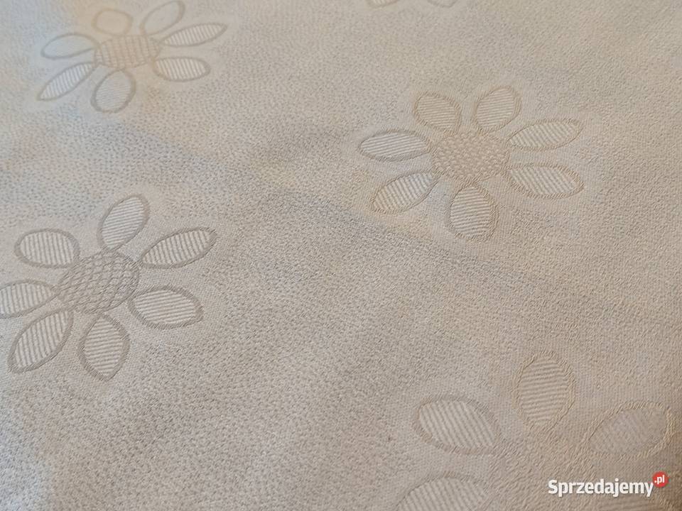 Obrus biały bawełna PRL Wyposażenie wnętrz Legnica