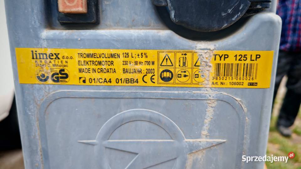 Betoniarka 125 litrów zasilanie 230V Dobrzyń nad Wisłą