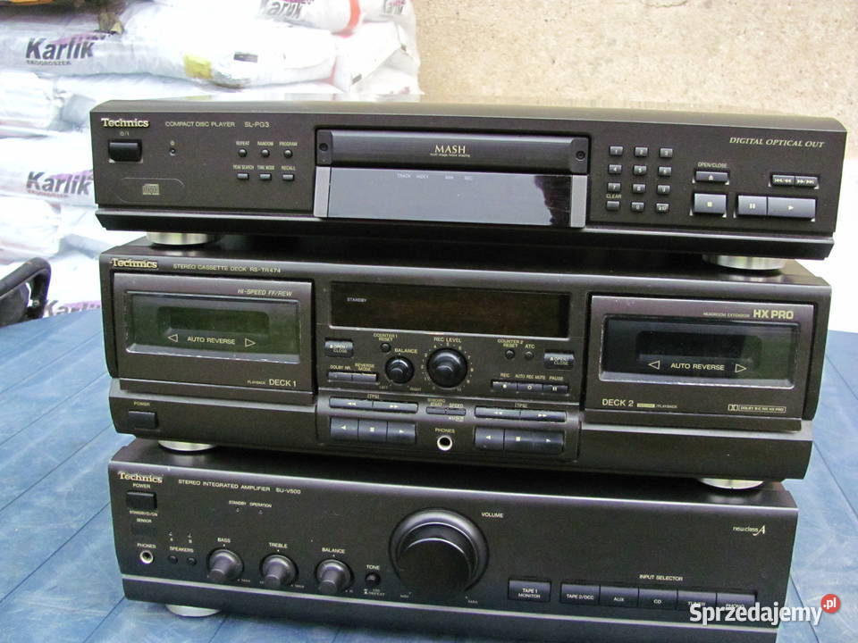 Wieża Technics stereo zestaw 3 sztuki widać na