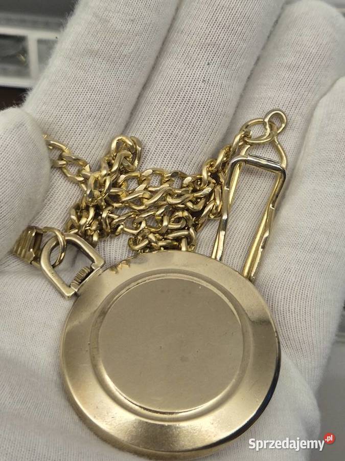 Pozłacany zegarek kieszonkowy Corvette vintge