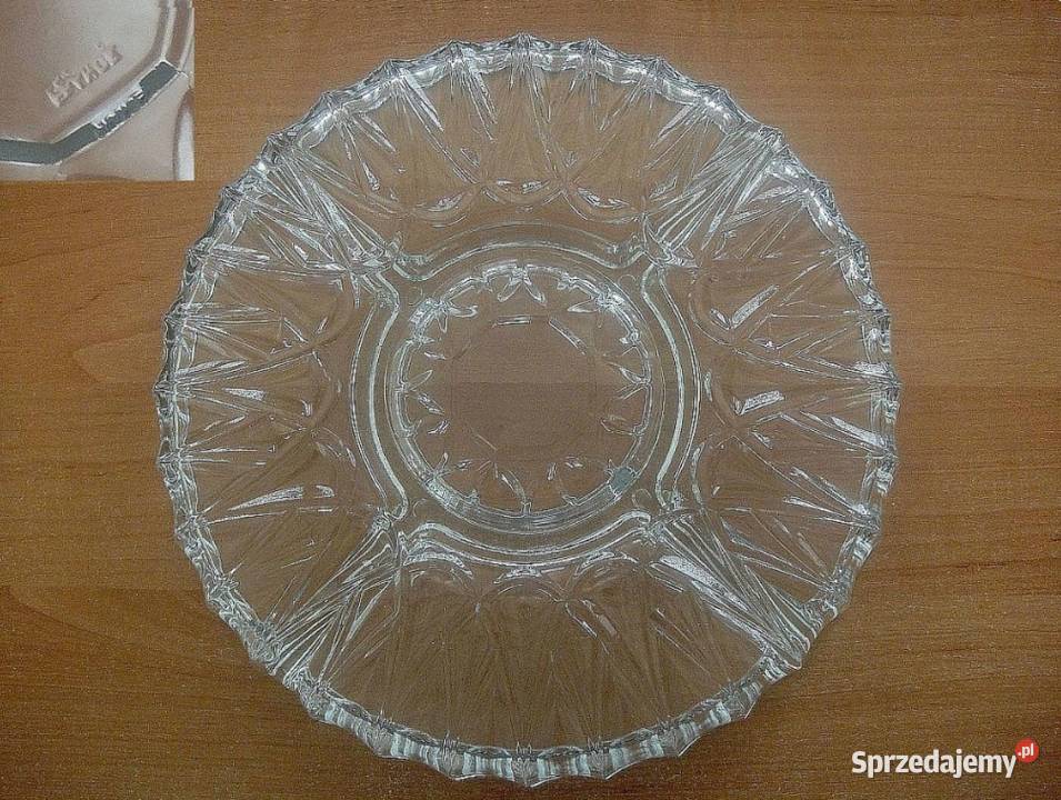 Półmisek szklany dzielony zdobiony Francja Kielce