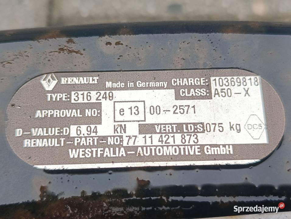 Hak holowniczy oryginalny do Renault Clio 3 III Holowanie śląskie Będzin
