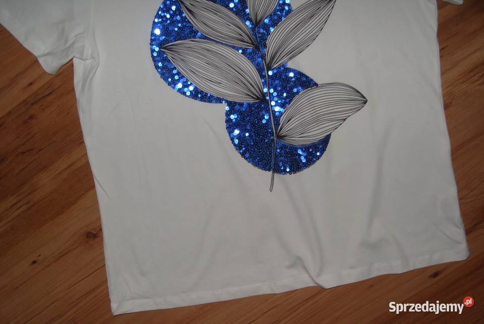 Tshirt CHABROWE Liście cekiny r LXL Rozmiar 40(L) Rawicz