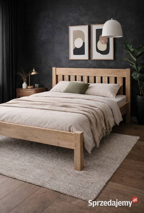 Łóżko z litego drewna dębowego Postolice