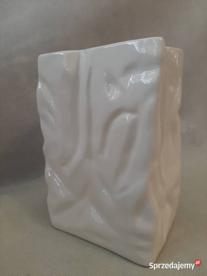 Ceramiczny biały wazon w stylu Art Deco Inowrocław sprzedam