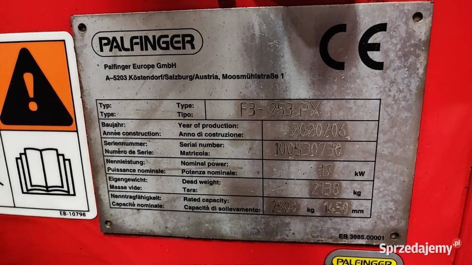 Wózek widłowy Palfinger F3253 PX full 2021r małopolskie sprzedam