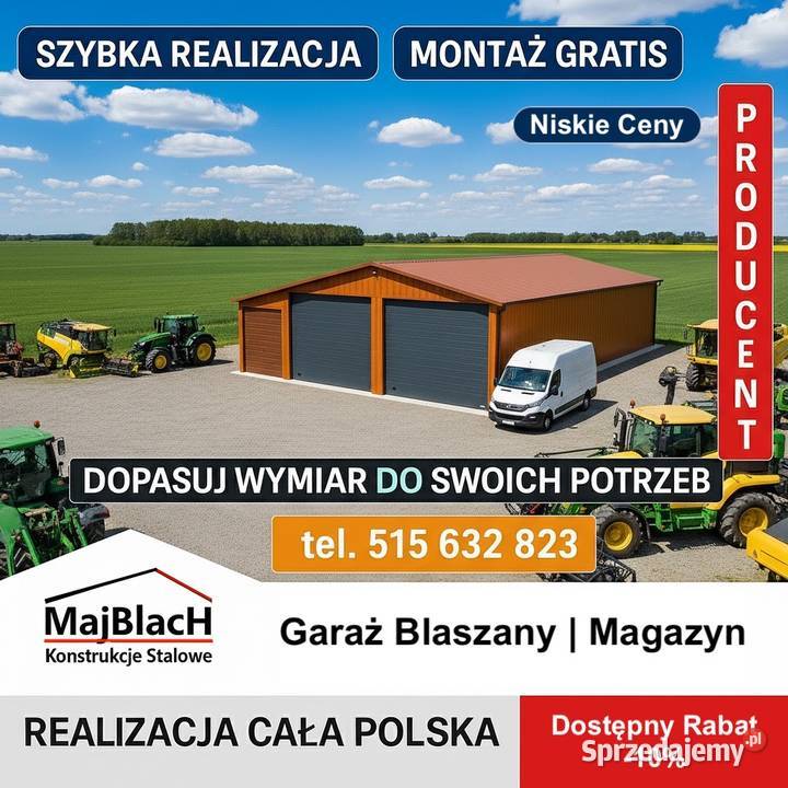 PÓŁOTWARTY DŁUGI GRAFITOWY Garaż Blaszany HALA mazowieckie Grodzisk Mazowiecki