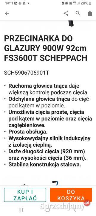 Przecinarka stołowa do płytek scheppach stan bd Kutno