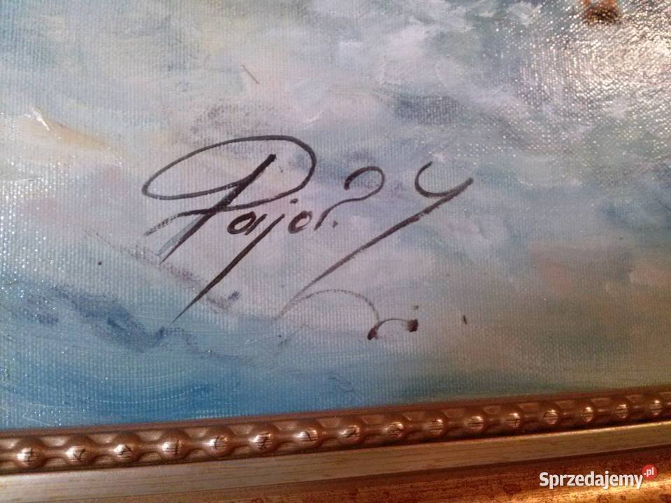 Obraz olej na płótnie autor Zenon Pajor Zaprzęg Włocławek