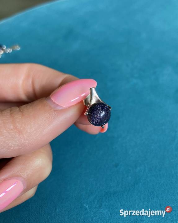 Nowy komplet srebro bransoletka kolczyki Noc