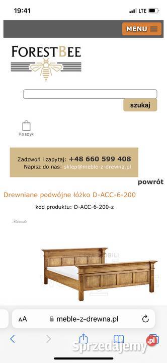 Łóżko z litego drewna sosnowego 200cm śląskie Cegielnia