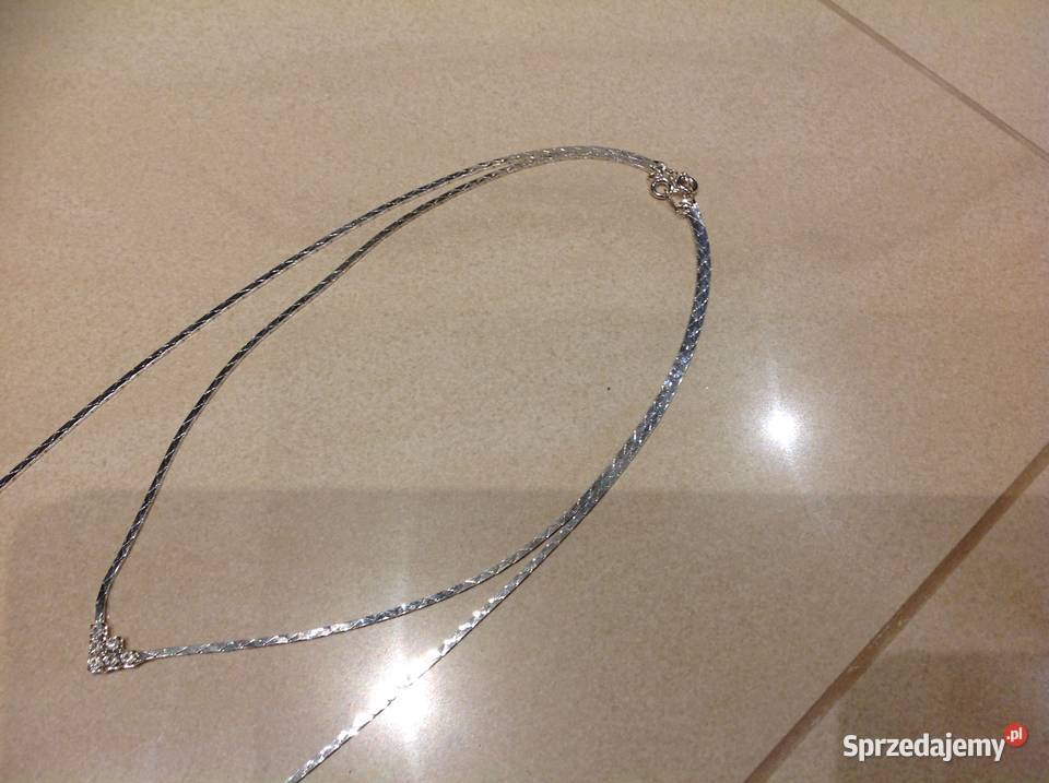 Srebrny Choker Łancuszek cyrkonie Nowa Sól sprzedam