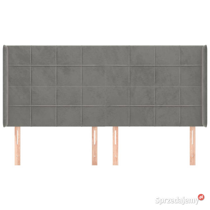 Zagłówek uszak jasnoszary 203x16x118128 aksamit
