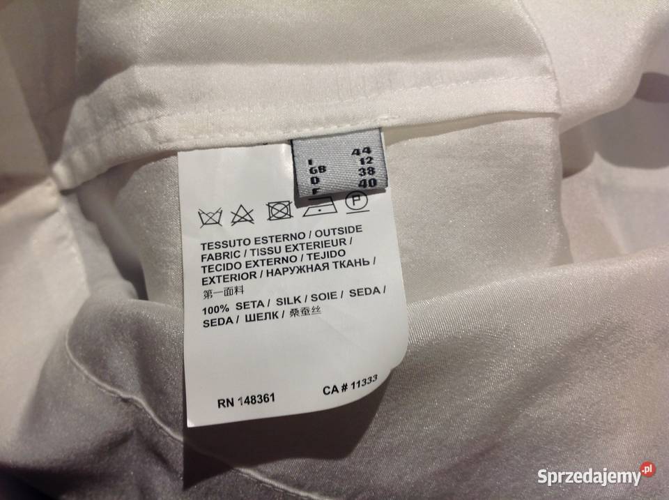 Biała Jedwabna Bluzka Damska PINKO 38 NOWA Nowa Sól