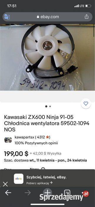 Kawasaki ZX600 ZX6 Wentylator Wiatrak Nowy N345 Poznań