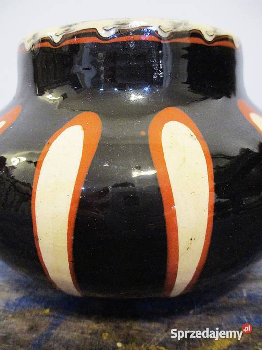 Wazon Brzuchaty Pękaty Ceramiczny Szkliwiony PRL Pozostałe Nieporęt