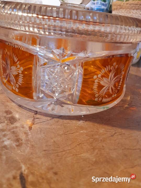 Kryształ duża BombonierkaVINTAGE PRL lata 60 XXw Warszawa sprzedam