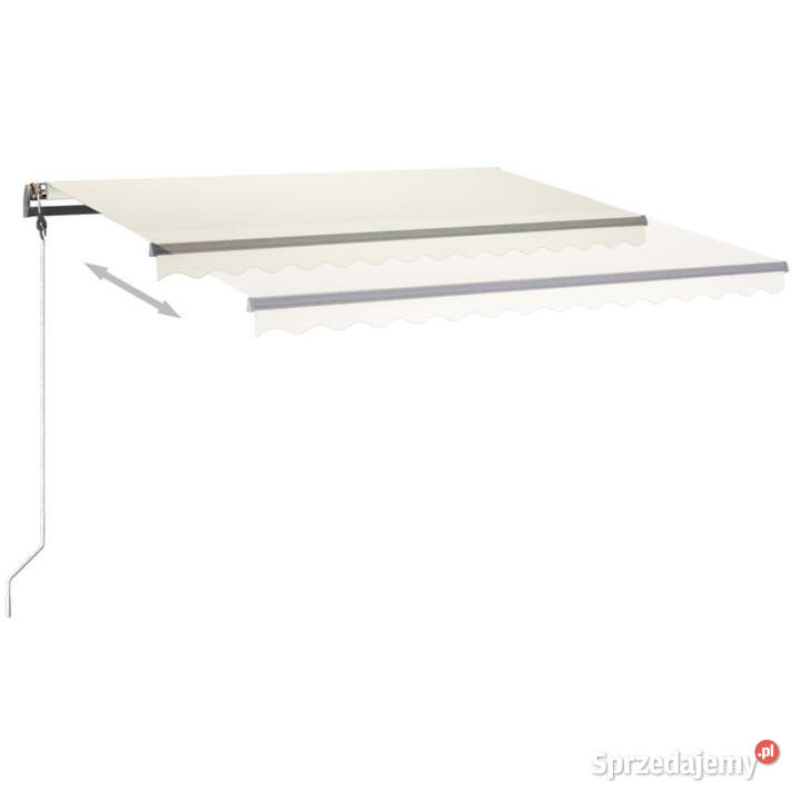 Ręcznie zwijana markiza z LED 400 x 350 kremowa mazowieckie Warszawa
