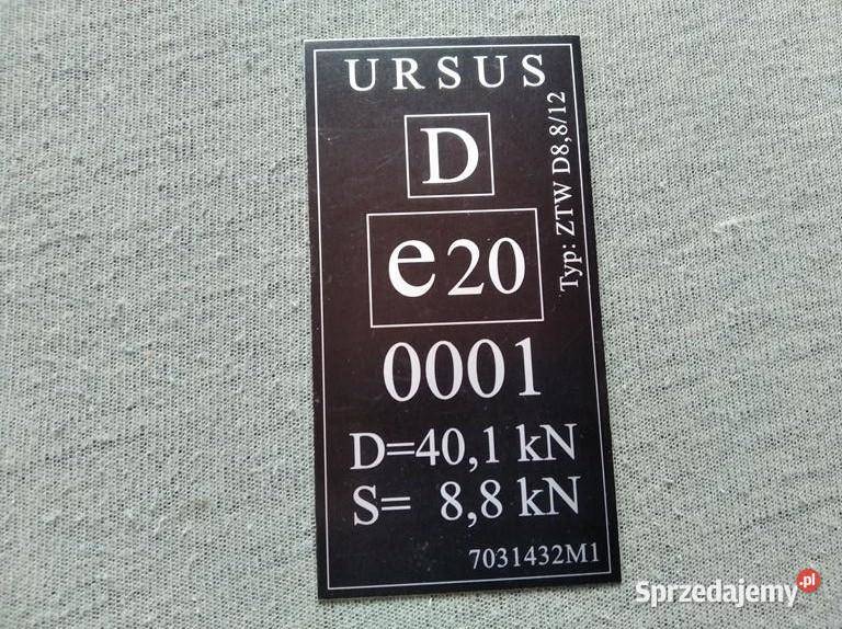 Ursus oryginalna tabliczka znamionowa Lublin