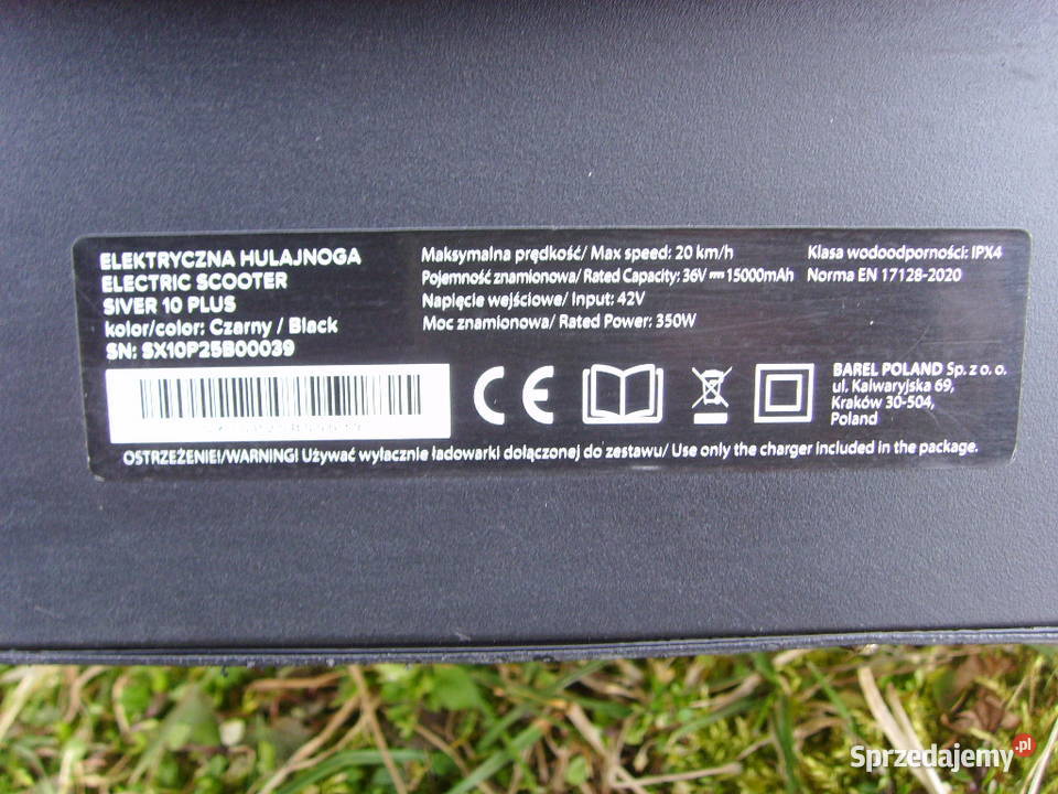 Hulajnoga elektryczna Siver 10 Plus 350 W Łódź