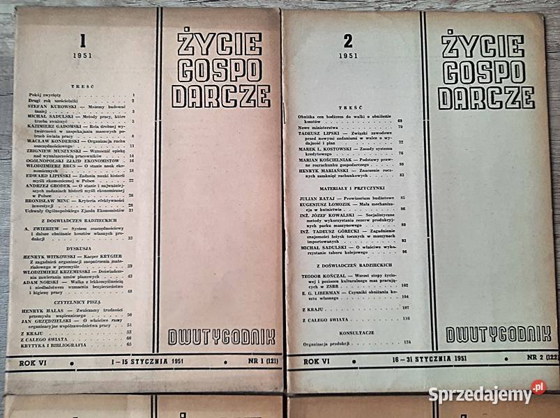 Życie gospodarcze dwutygodnik 1 2 3 4 1951 r Ostrów Wielkopolski