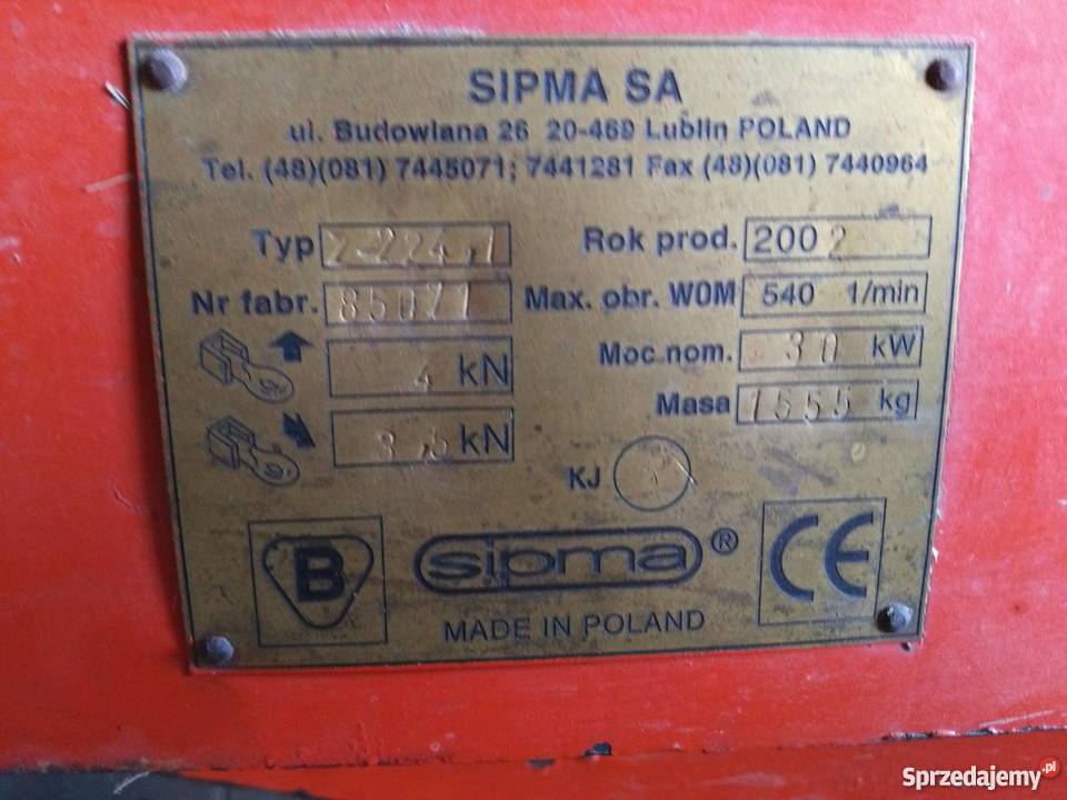 Prasa SIPMA Z224 2002 Nie malowana Janów Lubelski