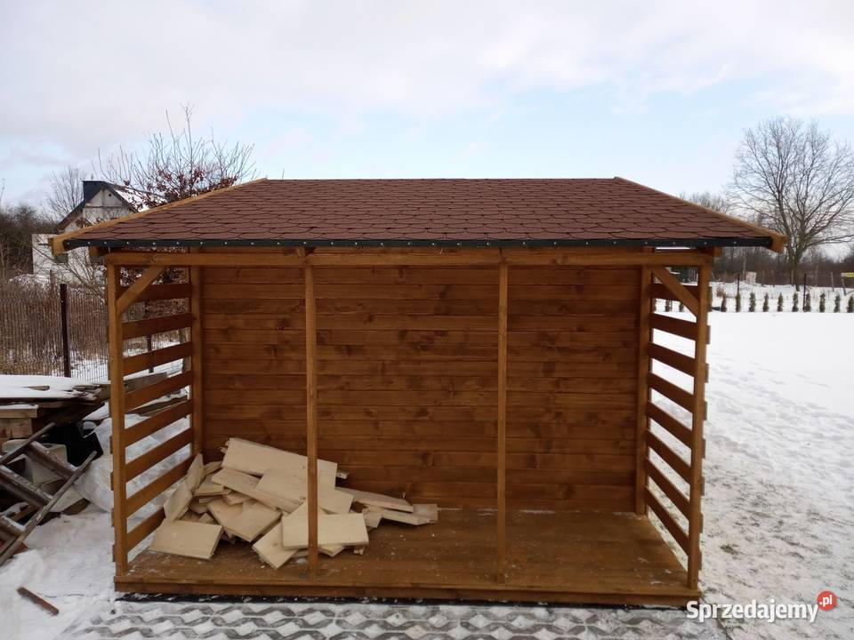 Domek narzędziowy ogrodowy 4x3 z drewutnią 06m Architektura ogrodowa opolskie